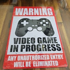 Video Game Warning Sign - Red and Black